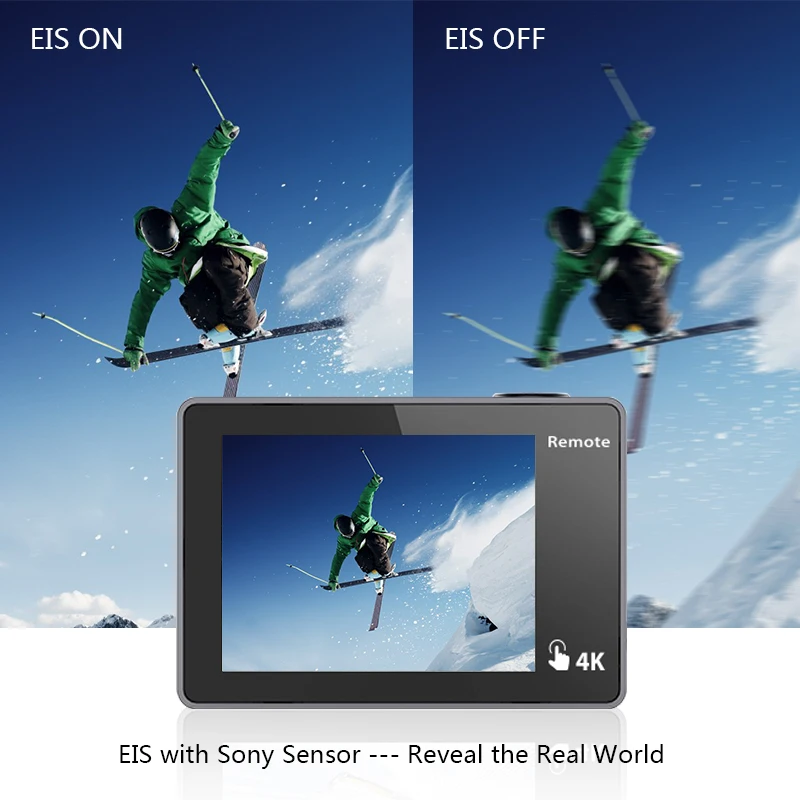 Дешево Экшн камера EKEN H5S Plus HD 4K 30fps EIS с чипом Ambarella A12 внутри 30 м водонепроницаемая Спортивная камера с сенсорным экраном 2,0 дюйма