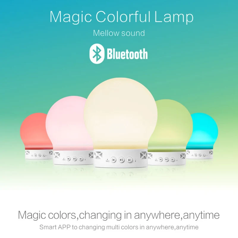

10pcs/lot Smart Wireless BluetoothLamp Speaker 3W Music Audio RGB Color Change Led Bulb APP Remote Control Smart Magic Lamp