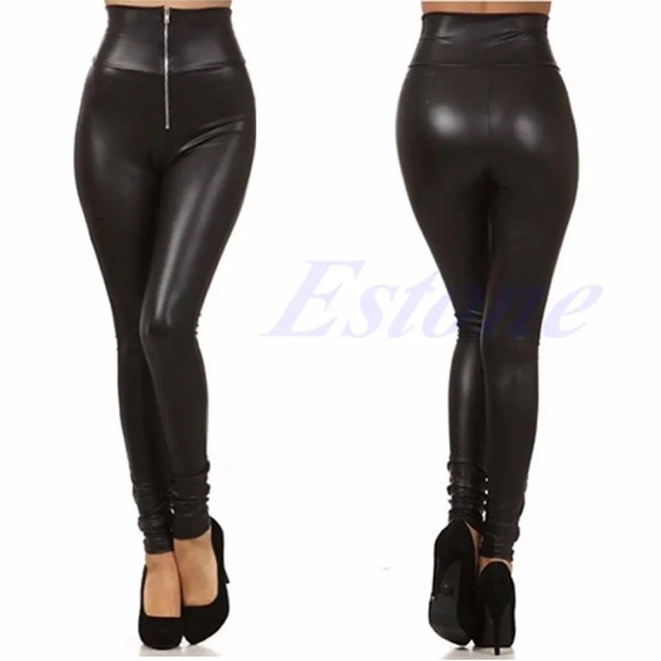 leather leggings with zip