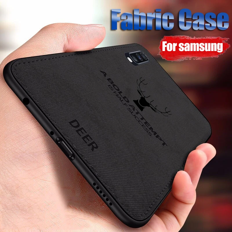 

Case on For samsung Galaxy s10 plus s8 s9 note 8 9 s10E a50 a30 a70 j4 j6 j8 2018 a5 a6 a8 a7 a9 j3 j5 j7 pro Cloth Fabric coque