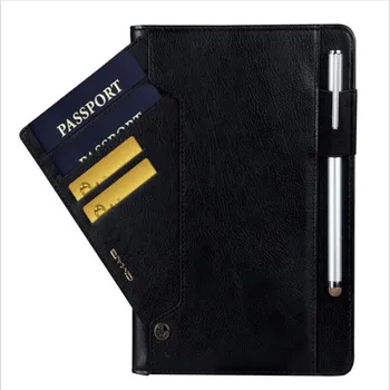 

Unique business Card leather cover for ipad mini 4 A1538 A1550 solid luxurious tablet case with sleep stand