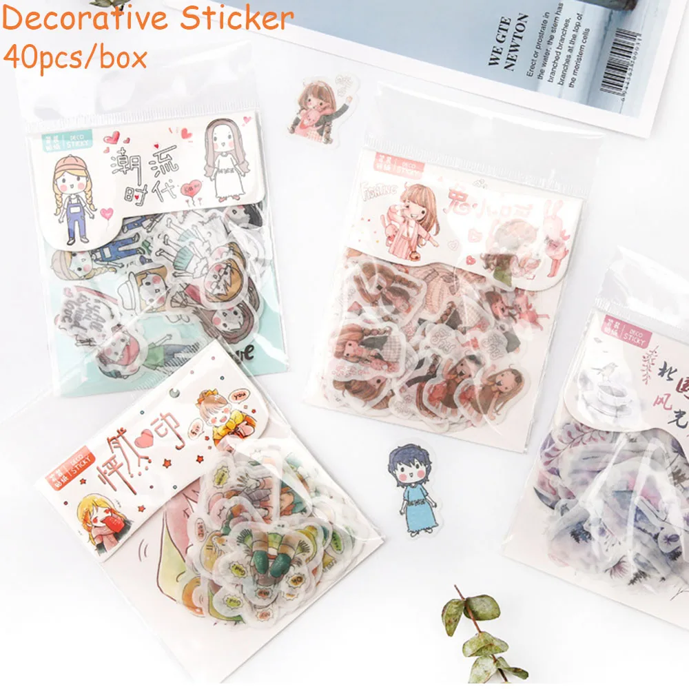 

40pcs/box Hand Account And Paper Stickers Pack 40 Pieces Into Creative Hand Account DIY Decorative Material Paper Stickers