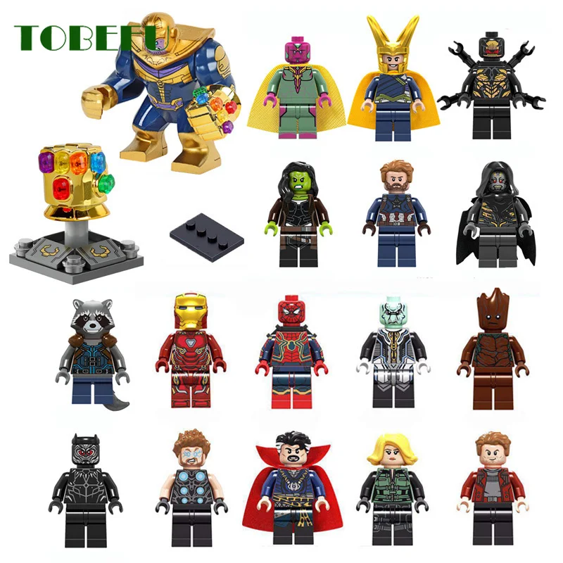 

TOBEFU Legoinglys Marvel Figures Thanos Energy Stones Gloves Building Blocks Avengers 3 Infinity War Iron Man Block Kids Toys
