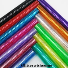 Glitterwishcome 21X29 CM A4 Tamanho de Couro Sintético, Ver Através de PVC Glitter Vinil para Arcos, GM062A