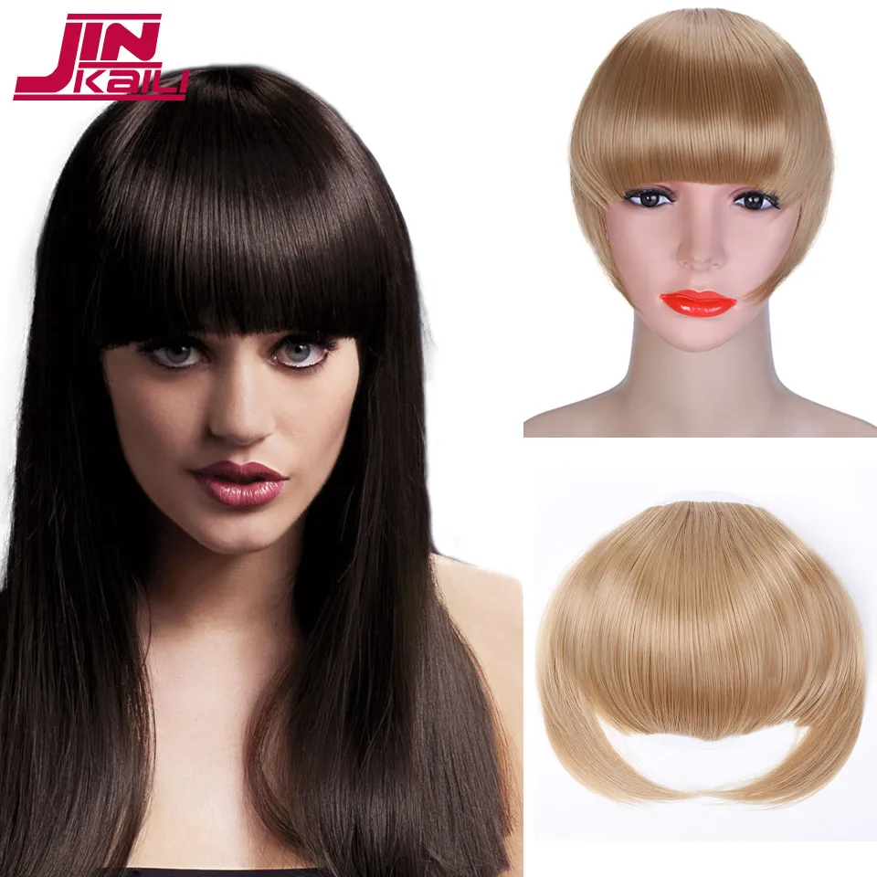 JINKAILI Thick Natural Bang False Hair Bangs Synthetic Hairpieces With
