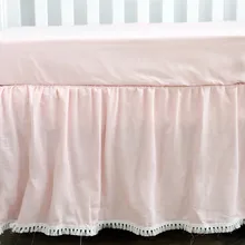 Детская кроватка Юбка Пыль рюшами для маленькие девочки и мальчики постельных принадлежностей(розовый