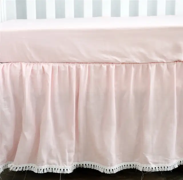 Crib Bed Skirt Dust Ruffle For Baby Girls And Boys Bedding Sets