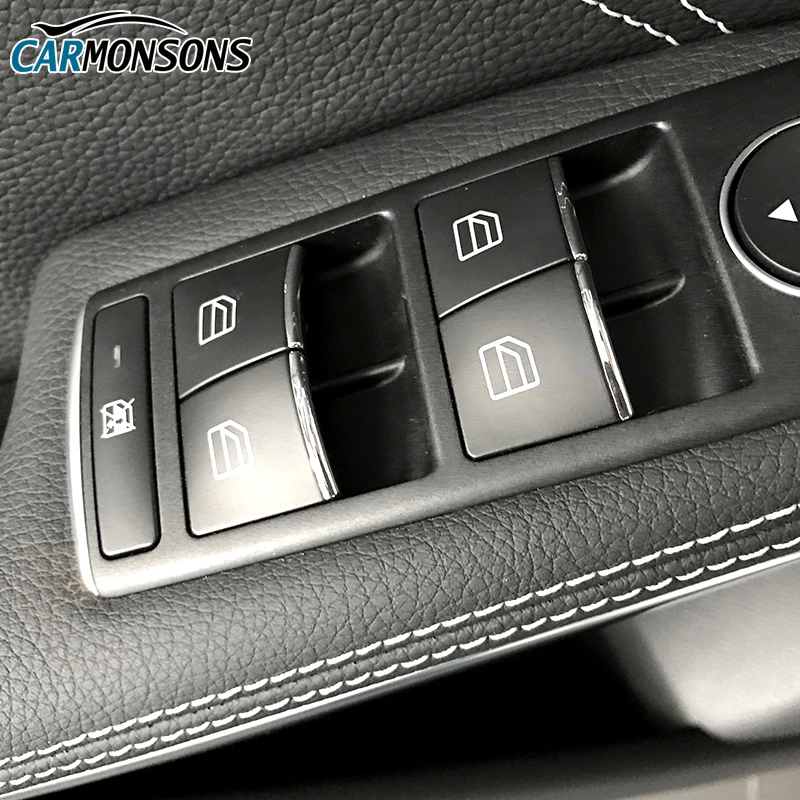 Кнопка дверного подъема ABS Хромированная накладка наклейки для Mercedes Benz C W204 E W212 GLK