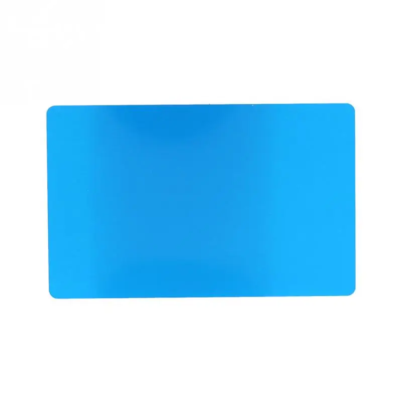 50 шт. ультра тонкий лазерный знак Выгравированный Металл Гладкий Бизнес визитная карточка имя алюминиевого сплава заготовки впечатляющие оптовые продажи - Цвет: Синий