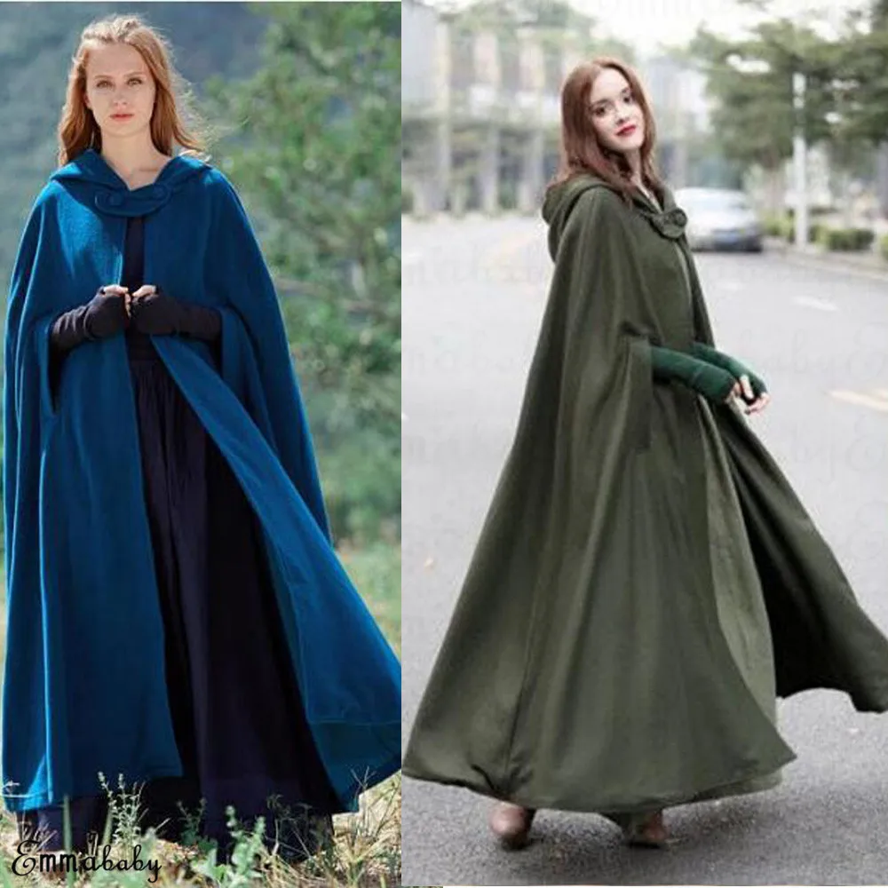 Womens Long Cape Cloak Hooded Wool Blend Coat Sleeveless Winter Poncho Cardigan