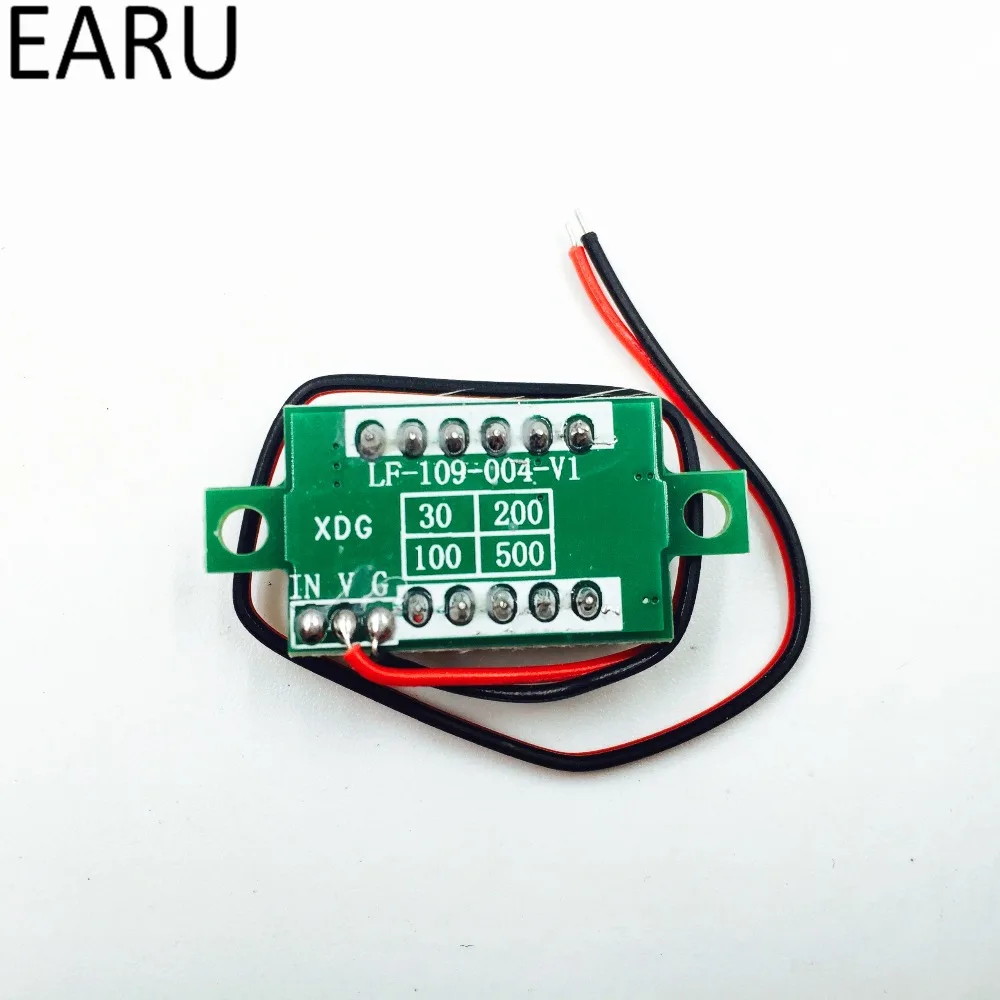 DIY красный синий цифровой светодиодный мини дисплей модуль DC2.5V-32V DC0-100V вольтметр тестер напряжения измерительный прибор с панелью для мотоцикла