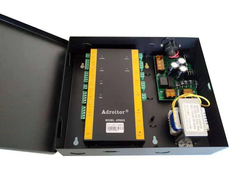 Newest wiegand brand 32-bit TCP/IP two Door Control & power case 110V/220V option support software/ web/ smart phone/tablet