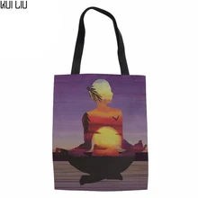 Для женщин большой Ёмкость Холст Многоразовые сумки для покупок Складная Сумка-тоут персонажа женская сумка-шоппер сумка эко Бакалея сумка