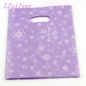 

Jewelry Pouches. 100pcs Purple flowers Plastic Bags Jewelry Gift Bag 20x25cm L061