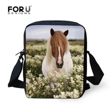 FORUDESIGNS/Дизайнерские женские и мужские сумки-мессенджеры, сумка на плечо с принтом Crazy Horse, детские мини сумки через плечо, школьная сумка