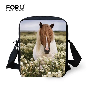

FORUDESIGNS Designer Women Men Messenger Bags Crazy Horse Printing Shoulder Bag Children Kids Mini Crossbody Handbags School Bag