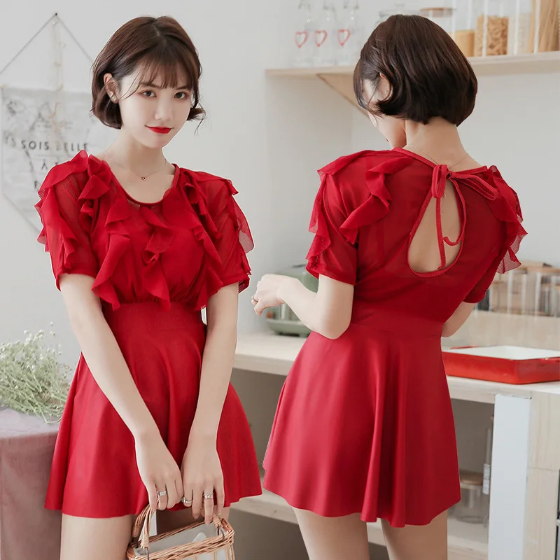 

Women's Swimwear One-Piece Swimsuit For Surfing One Piece Women Uniform Skirt Slender Cover Push Up Solid Polyester Sierra 2019