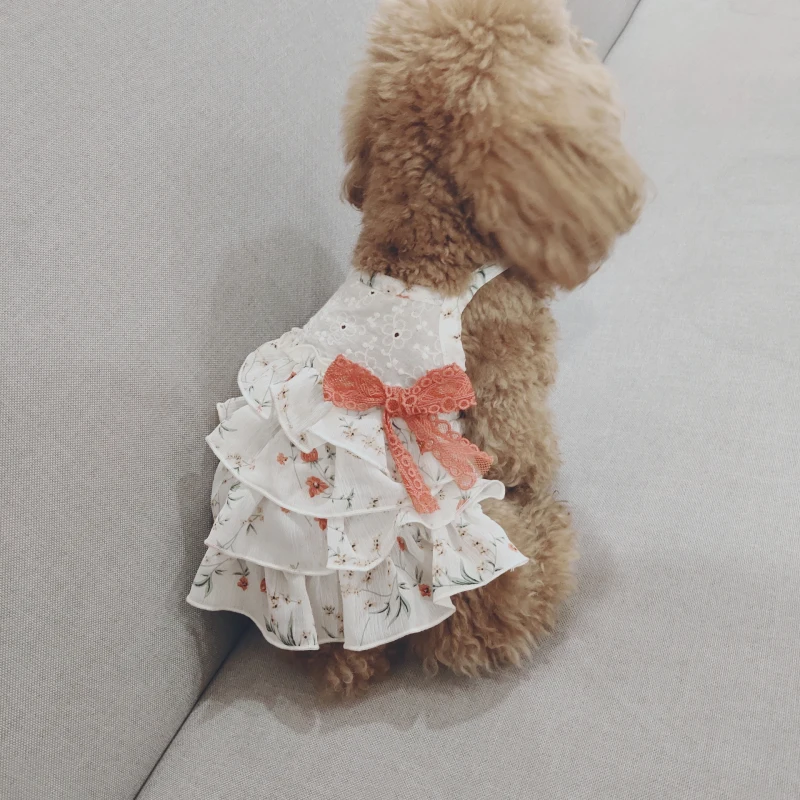 Cute Bowknot Dog Dress Cat Chihuahua Yorkshire Puppy Dog Clothes Small Dog Costume Yorkie Poodle Bichon Schnauzer Pet Clothing