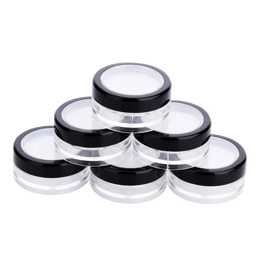 

6pcs 10ml Empty Refillable Cosmetic Jar Pot Loose Face Powder Sifter Case Powder Box Cosmetic Container for Travel