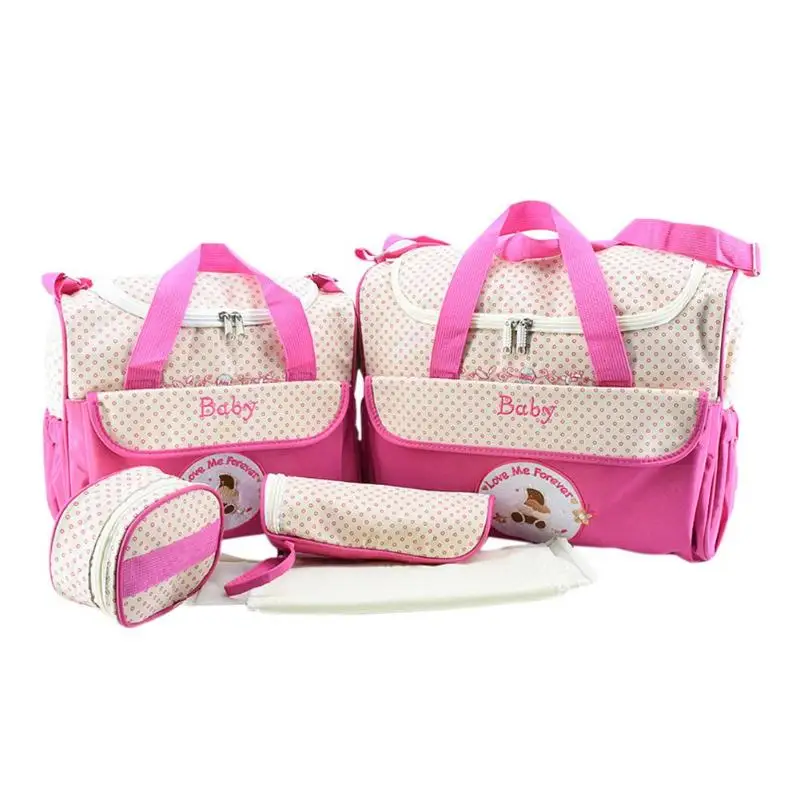 5 шт., сумка для подгузников для мам, большая вместительность, сумка для детских подгузников, Водонепроницаемый модный рюкзак для путешествий, сумка для ухода за ребенком