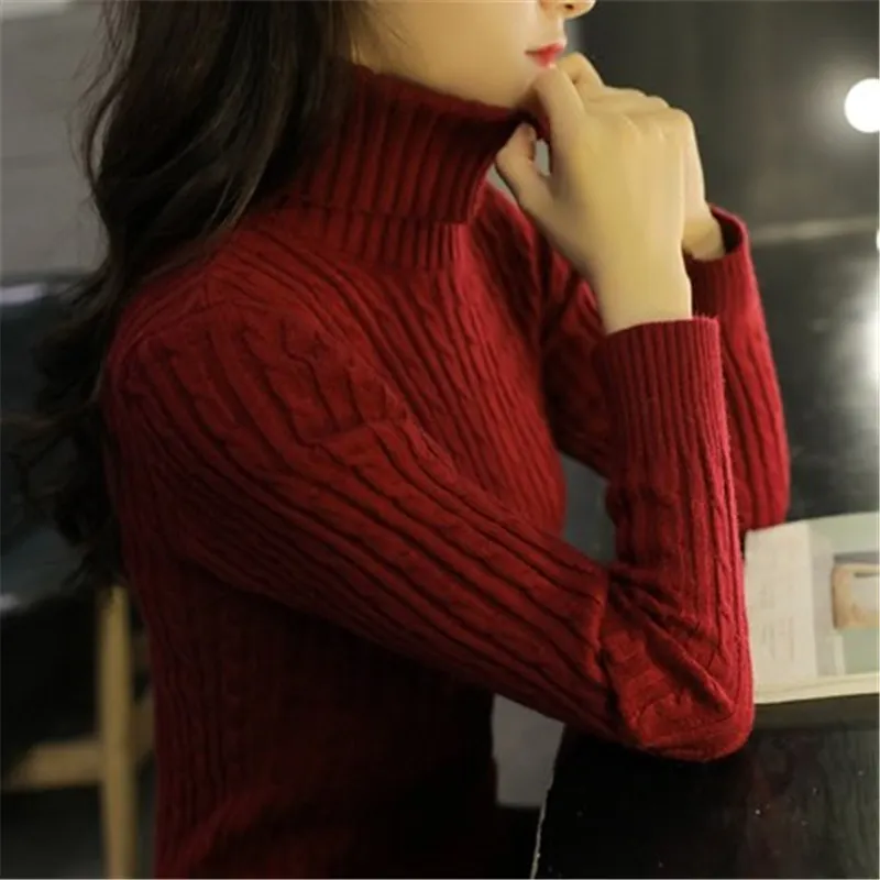 Turtleneck Sweater Women 2019 Autumn Winter Knitted Women Sweater And Pullover Female Jumper Tricot Pull Femme Tops K16
