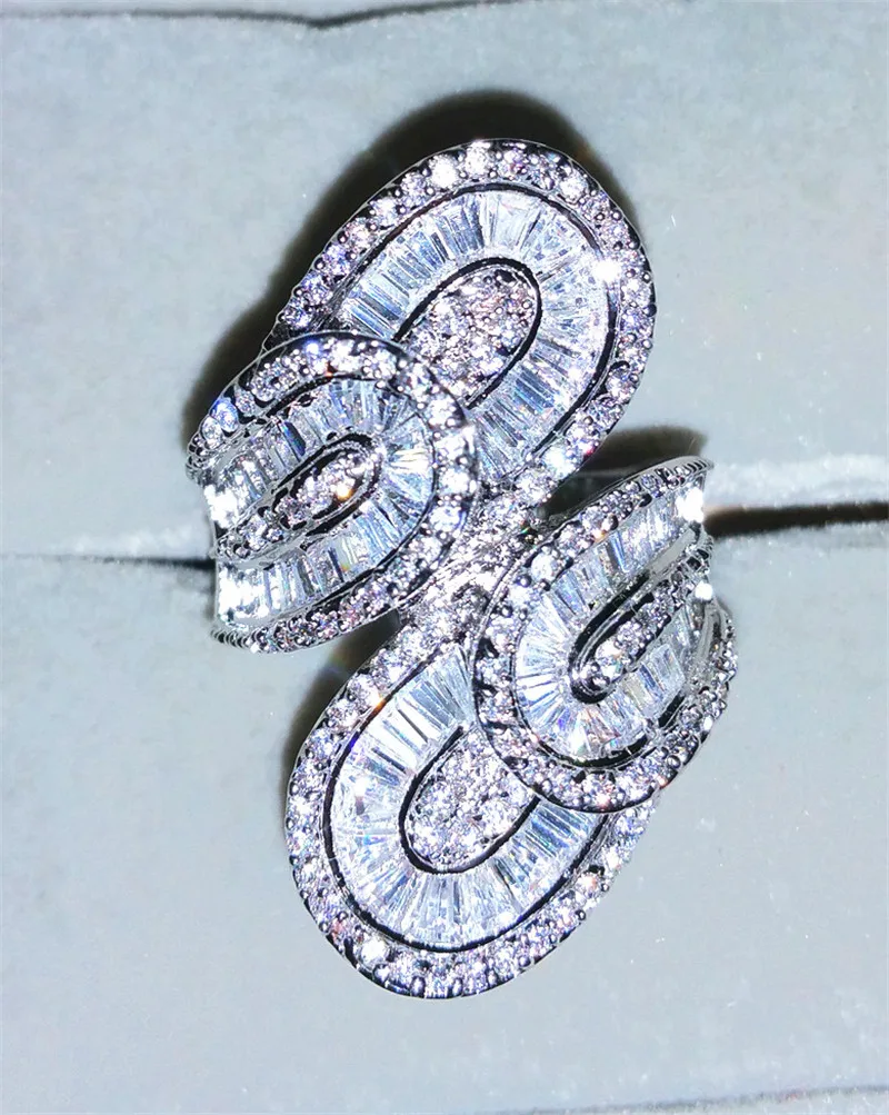 Handmade Cross Flower Jewelry 925 Sterling Silver ring Sona 5A zircon Stone Engagement Wedding Band Ring for women men Gift Fashion Jewelry