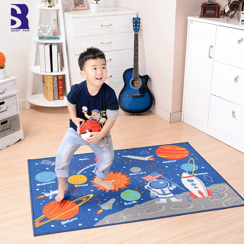 

SunnyRain 1-Piece Football Field Rug For Children Room Kids Play Rug Slip Resistant 100x130cm 130x180cm