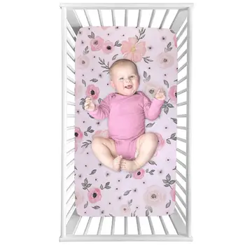 

Crib Fitted Sheet Soft Breathable Baby Bed Mattress Cover Printing Newborn Bedding For Cot Size 130*70cm