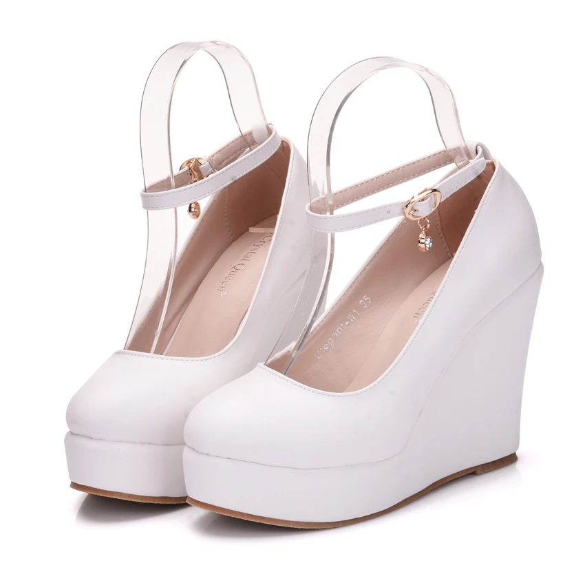 white high wedges