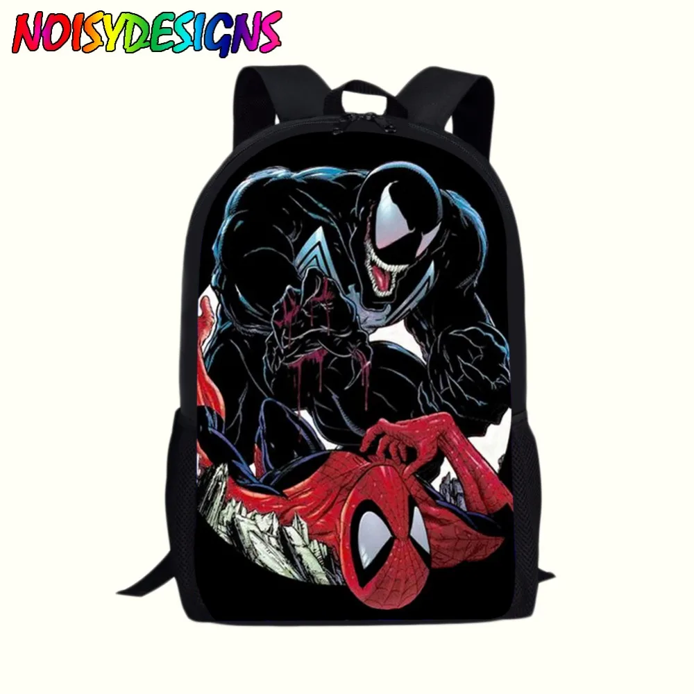 

Noisydesigns Brand Mochila Venom Backpack Spider Character Backpack Fashion Children Men Backpack Boy Child Bag Computer Storage