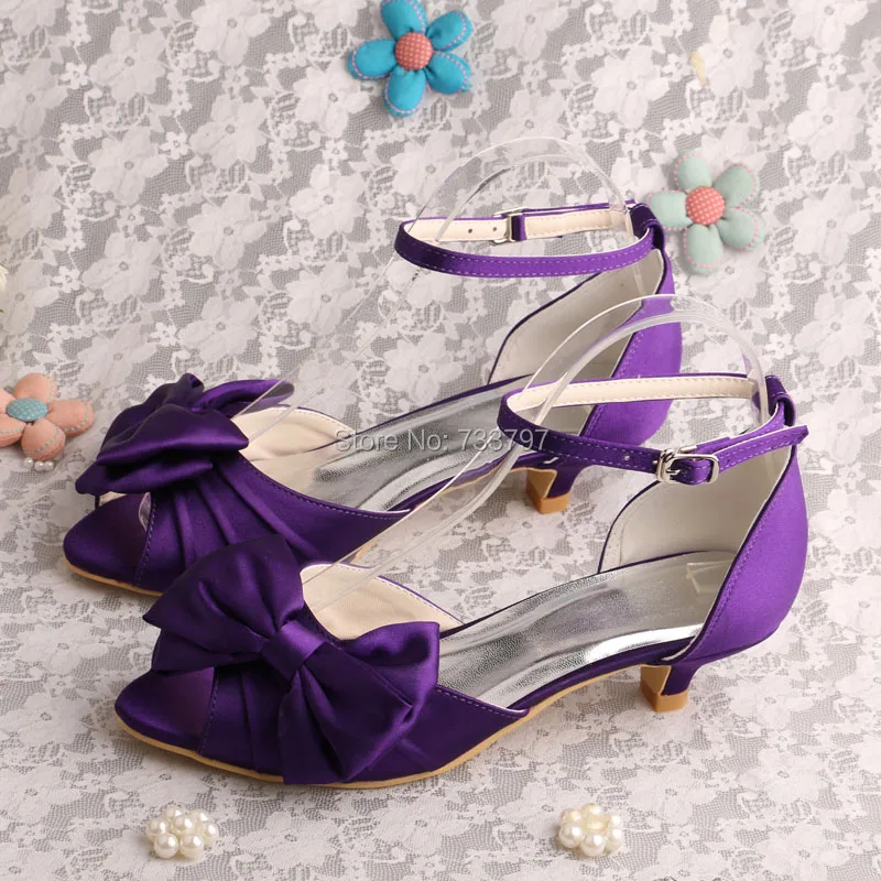 New Arrival Women Shoes Open Toe Low Heel 4 CM Satin Bridal Wedding