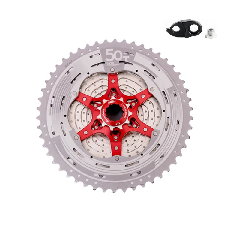 Sunracing 11 speed CSMX80 12 speed CSMZ90 велосипедная кассета 11-50T подходит для Shimano SRAM маховик 11-50, удлиненный задний крюк - Цвет: 11s Silver w. Hook