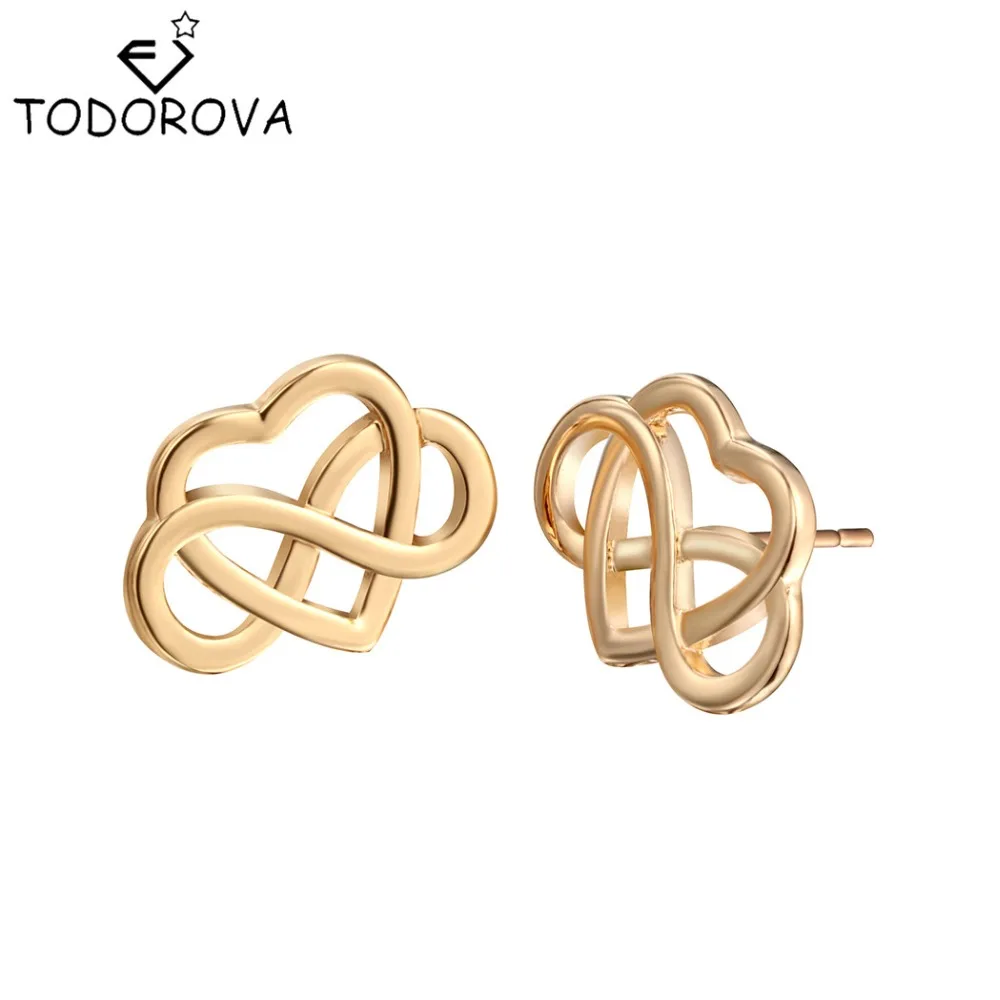 

Todorova Cute Heart Infinity Simple Knot Vintage Glossy Stud Earrings for Women Wedding Personality Jewelry Wholesale
