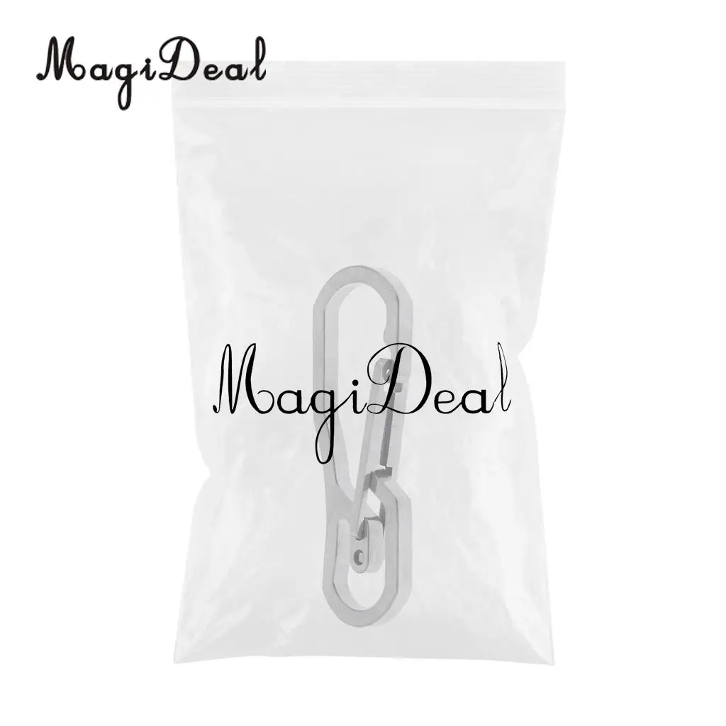 MagiDeal Multi-Function 1Pc Stainless Steel Key Chain Carabiner Hook Outdoor Tools for Hiking Camping Travel Sport Silver/Black