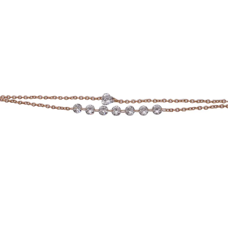 Fashion bracelets for women 2018  Double Layer Heart Crystal Bracelet Engagement Wedding Jewelry Adjustable Pulseiras Y30#N  (6)