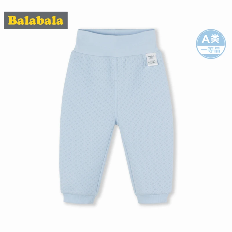 

Balabala Infant Baby Boy Baby Girl Soft Cotton High Waist Solid Pull-on Pants PP Pants Ribbing at Waist and Hem for Newborn Baby