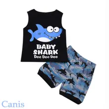 Focusnorm/Милая От 1 до 5 лет летняя одежда для маленьких мальчиков, топ с анимальным принтом, майка, шорты летний комплект одежды из 2 предметов, пляжный костюм