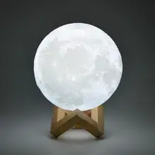 Светодиодный светильник для спальни, настольная лампа, USB, 3D принт, домашний декор, лунный светильник, брелок, Лунная лампа, Детская лампа, подарок на Рождество, день рождения