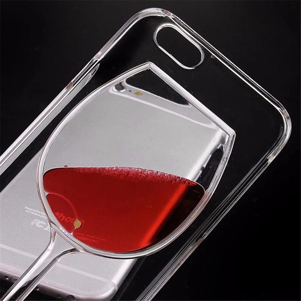 Phone Cases For iPhone XS Max XR X 8 7 6 Cover Liquid Quicksand Red Wine Transparent PC Hard Case For iPhone 8 7 6 6S Plus X XS  (11)