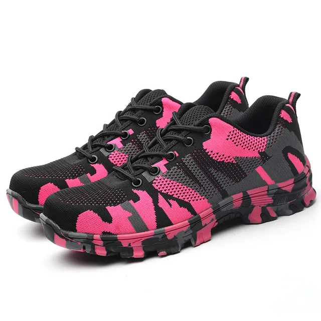 Women's Steel Toe Safety Shoes Breathable Anti-smash Work Boots