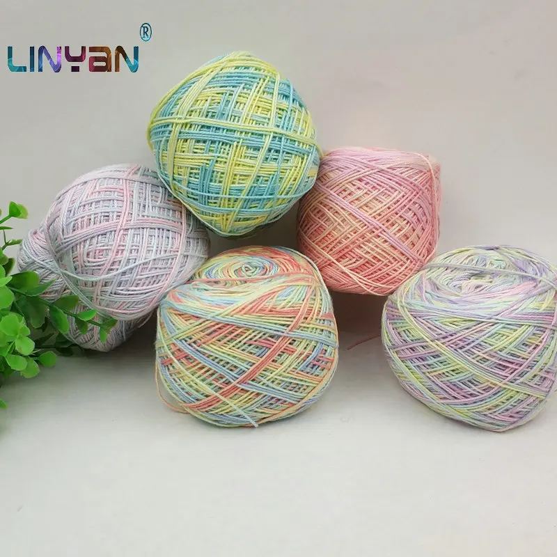 

100g Colours pure cotton soft yarns Natural Baby crochet yarn for knitting needles Space dye 3# lace Hand-crochet clothes zl3