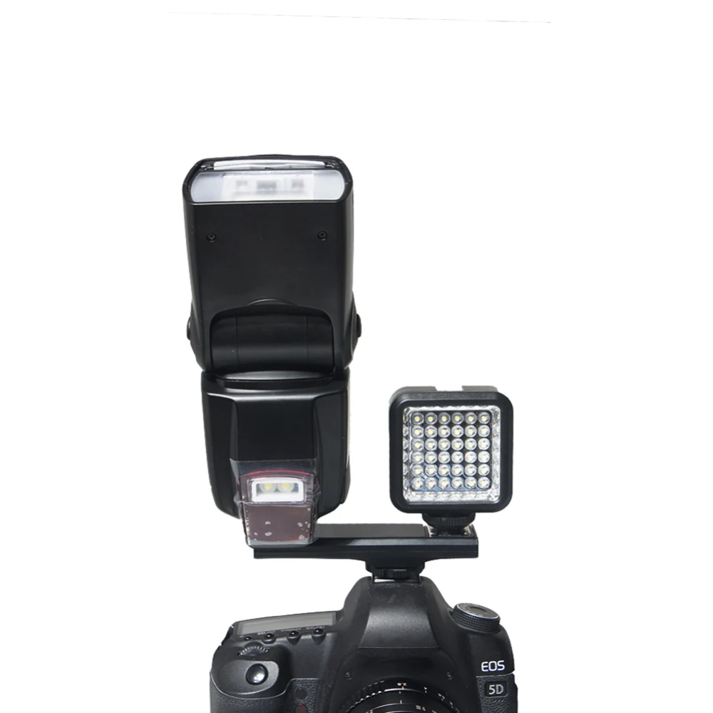 

Dual Hot Shoe Speedlite Flash Bracket Splitter TTL Off-Camera Speedlite Sync Cord Arm Bracket for Nikon D800 D90 DSLR for Canon