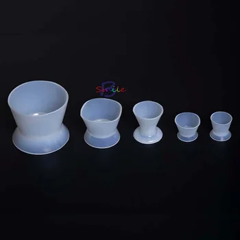 

New Dental Tool Silicone Mixing Bowl Cup Transparent 5pcs