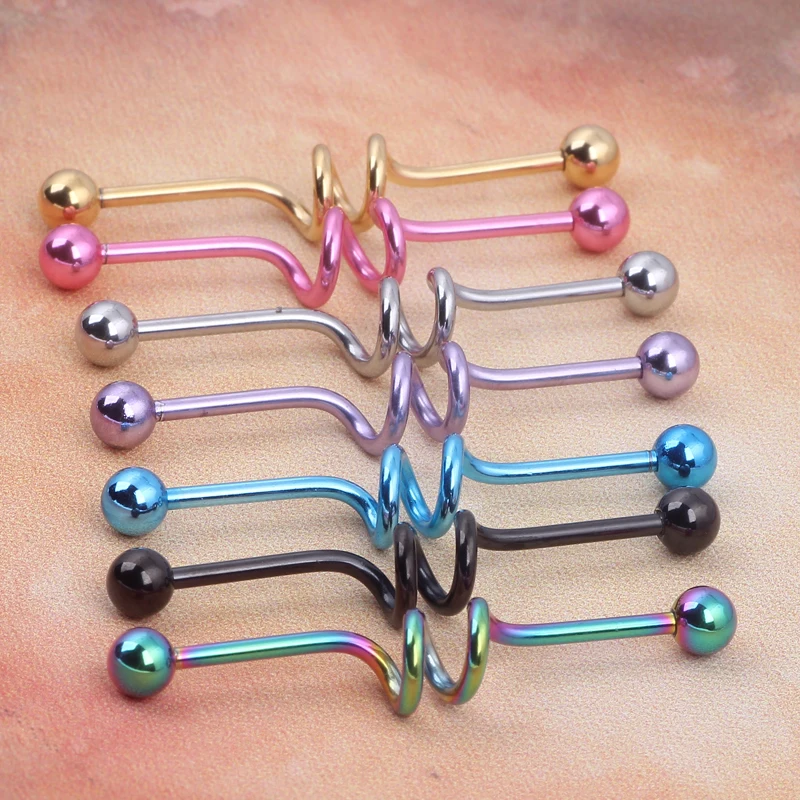 Buy 2 Circle industrial barbell piercing 42pcs 7 color