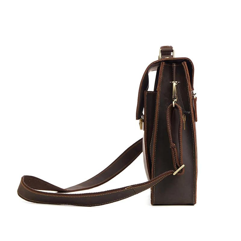 JOYIR men's briefcase crazy horse genuine leather men's business bag vintage office messenger shoulder bag for male men handbag