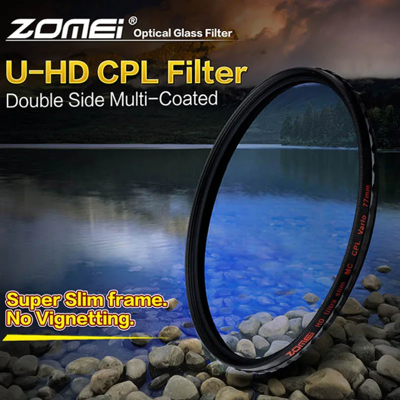 Zomei 77mm HD 18 Layer Super Slim Multi-Coated Circular Polarizer CIR-PL CPL Lens Filter Zomei 77mm HD 18 Layer Super Slim Multi-Coated Circular Polarizer CIR-PL CPL Lens Filter