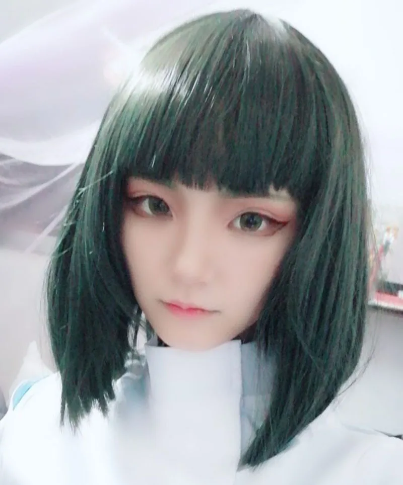 Spirited Away Haku Nigihayami Kohakunushi Green Algae Color Heat Resistent Synthetic Hair Cosplay Wigs+ Wig Cap