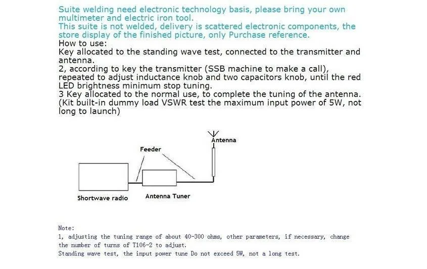 1-30 МГц ручная антенна тюнер в комплекте для радиолюбителей QRP DIY Kit с номером отслеживания
