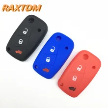 1pc 3 buttons Silicone car key case cover for FIAT /Panda /Stilo /Punto /Doblo /Grande /Bravo 500 Ducato /Minibus