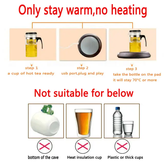 Portable Upgrades Usb Electric Cup Warmer Coffee Mug Warmer For